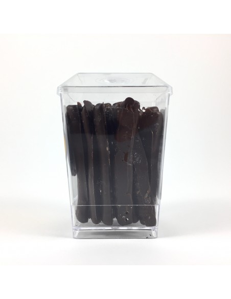Palitos de naranja con chocolate negro Pallás