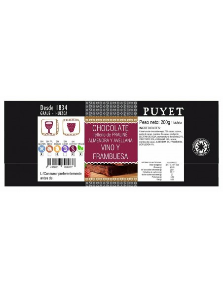 Turrón Trufado de Vino con Frambuesas Puyet