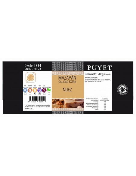 Turrón de Mazapán con Nueces Puyet